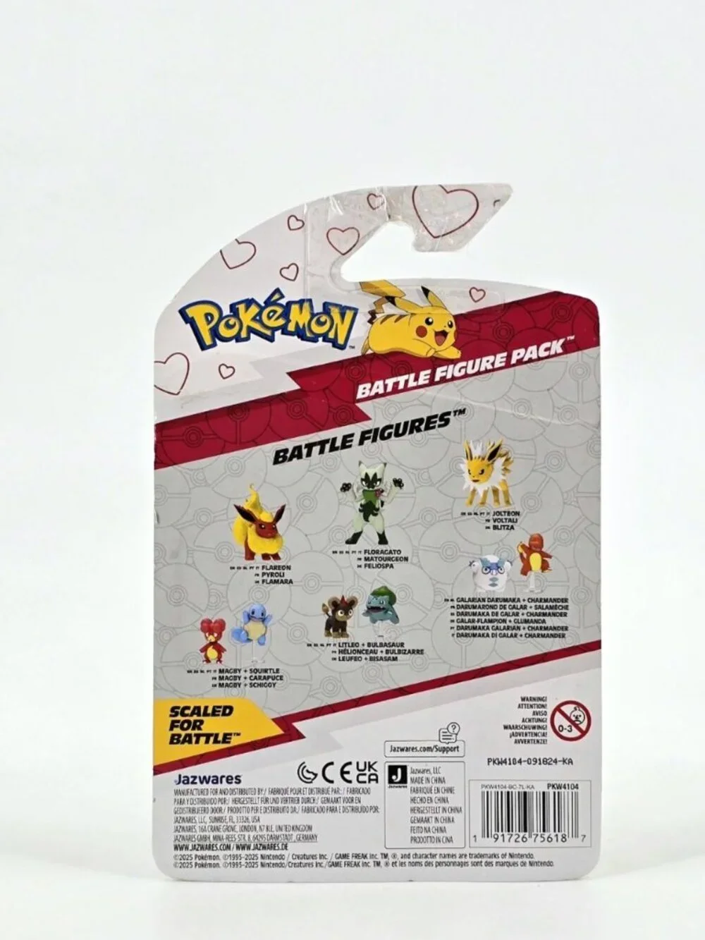Pokemon Battle Ready Action Figure Pikachu and Fidough Valentine's Day 3 Items
